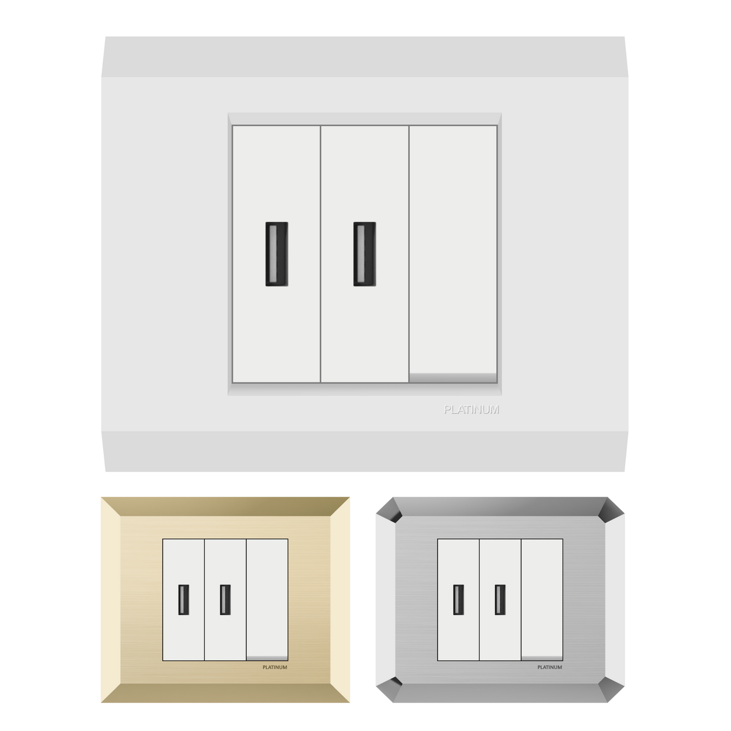 Double USB Socket Phone Charger Power Adapter with Switch and Plate (Platinum Electrical Wiring Devices)