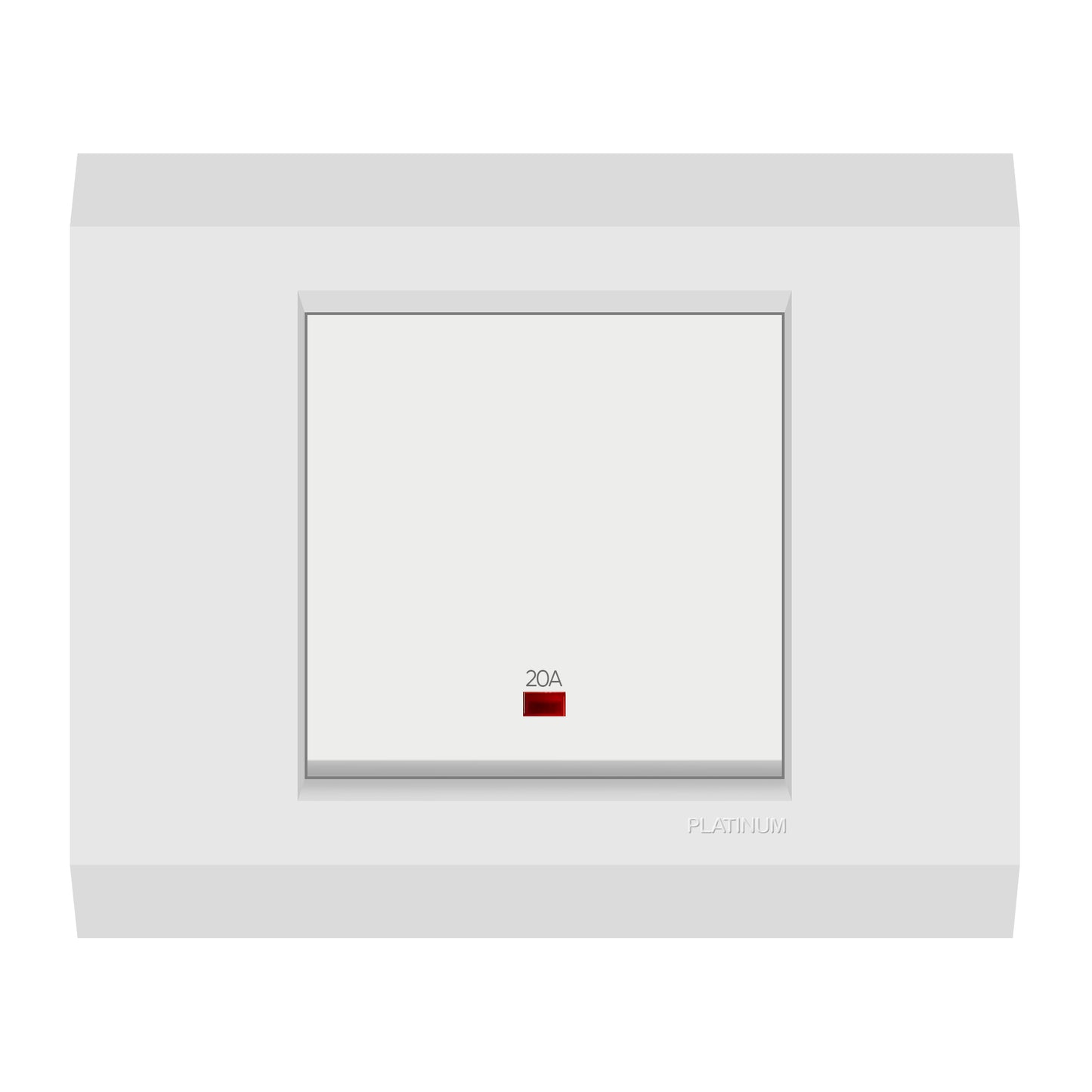 Double Pole 20A Switch with Neon and Plate (Platinum Electrical Wiring Devices)