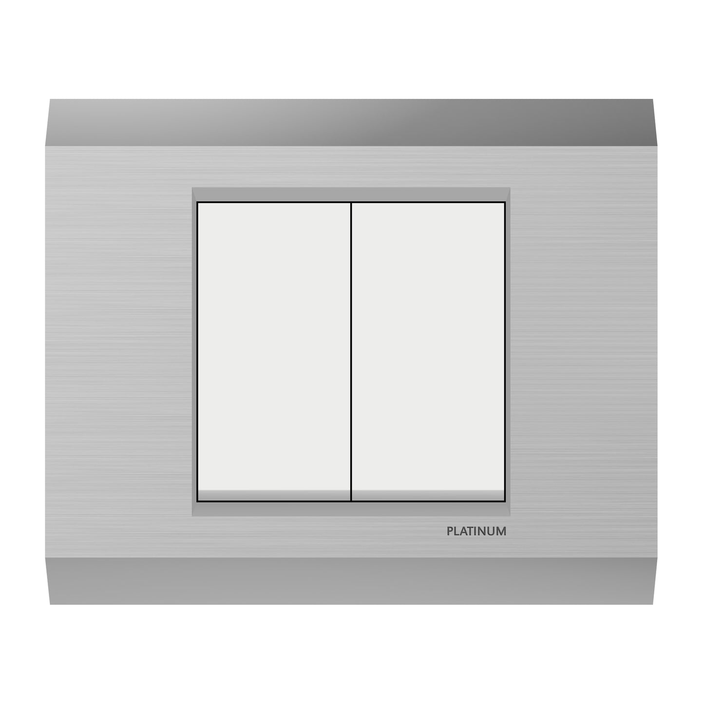 2 Gang 1 Way Switch with Plate (Platinum Electrical Wiring Devices)