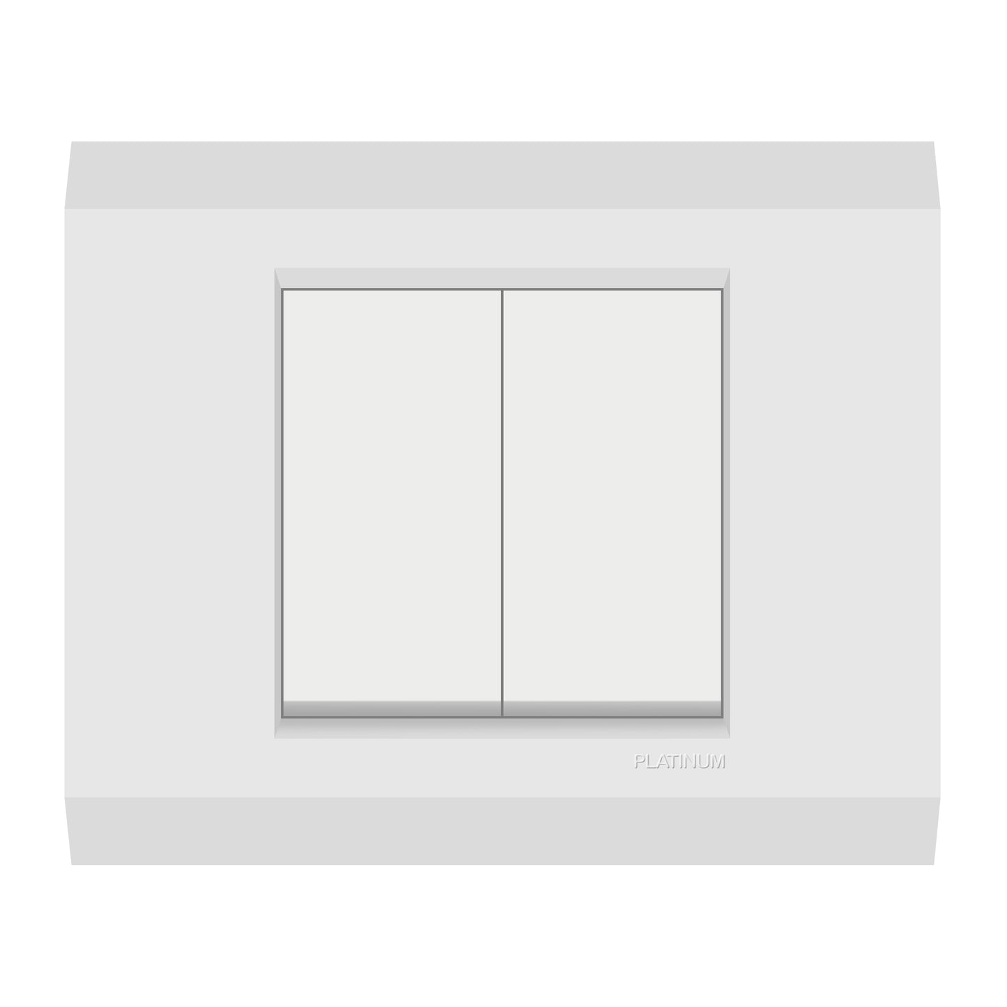 2 Gang 1 Way Switch with Plate (Platinum Electrical Wiring Devices)