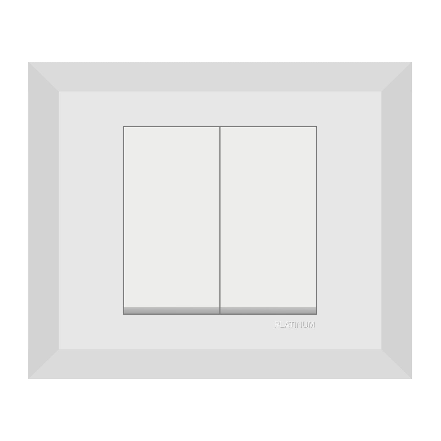 2 Gang 1 Way Switch with Plate (Platinum Electrical Wiring Devices)