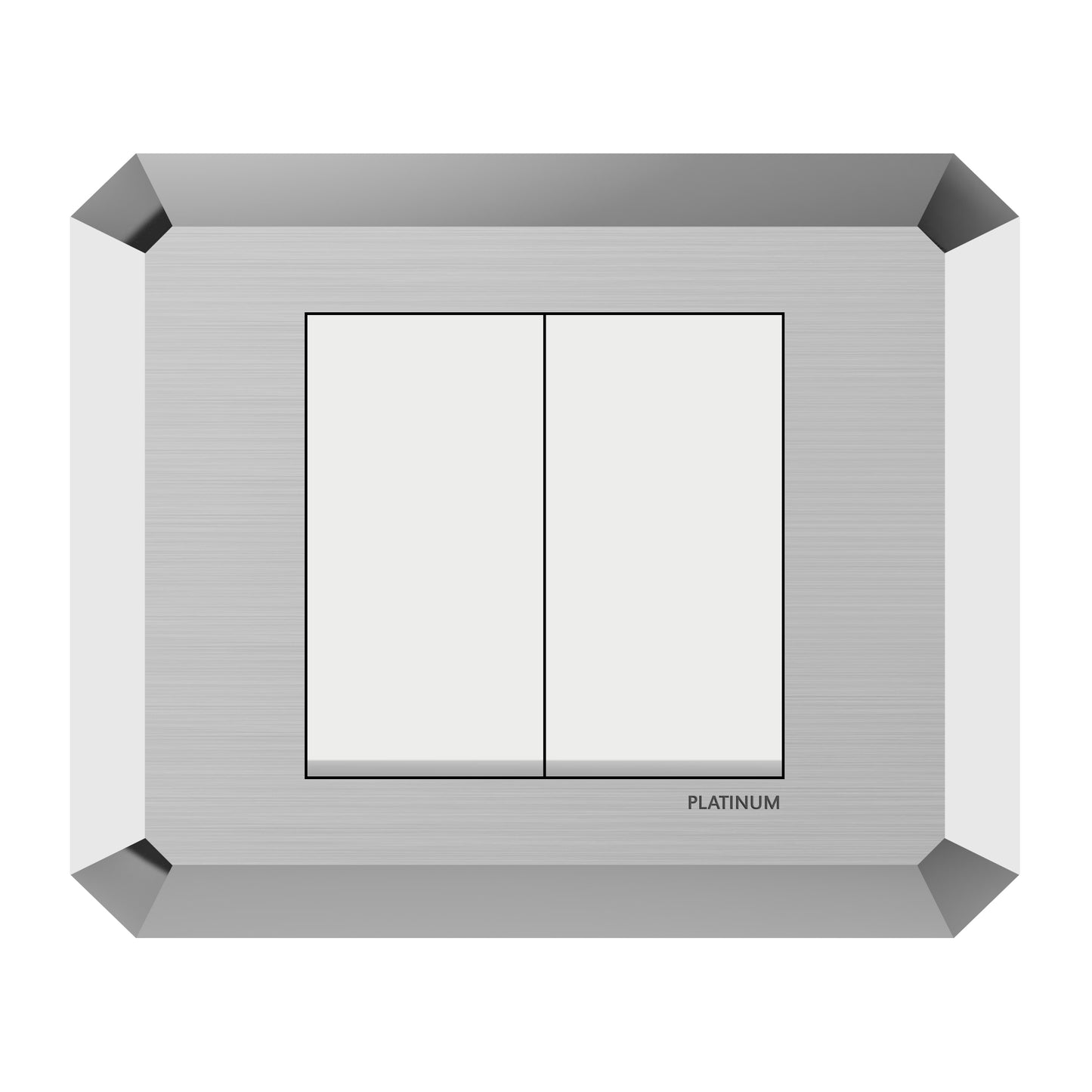 2 Gang 1 Way Switch with Plate (Platinum Electrical Wiring Devices)