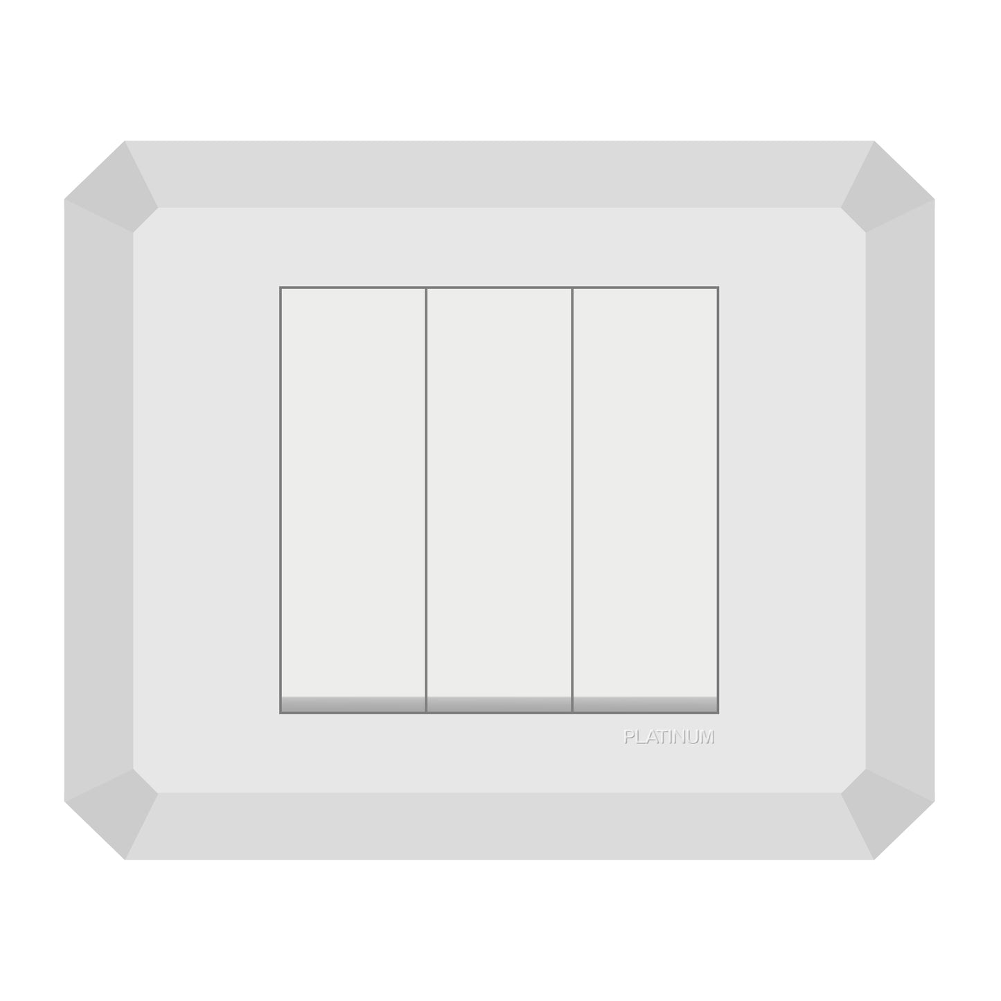 3 Gang 1 Way Switch with Plate (Platinum Electrical Wiring Devices)