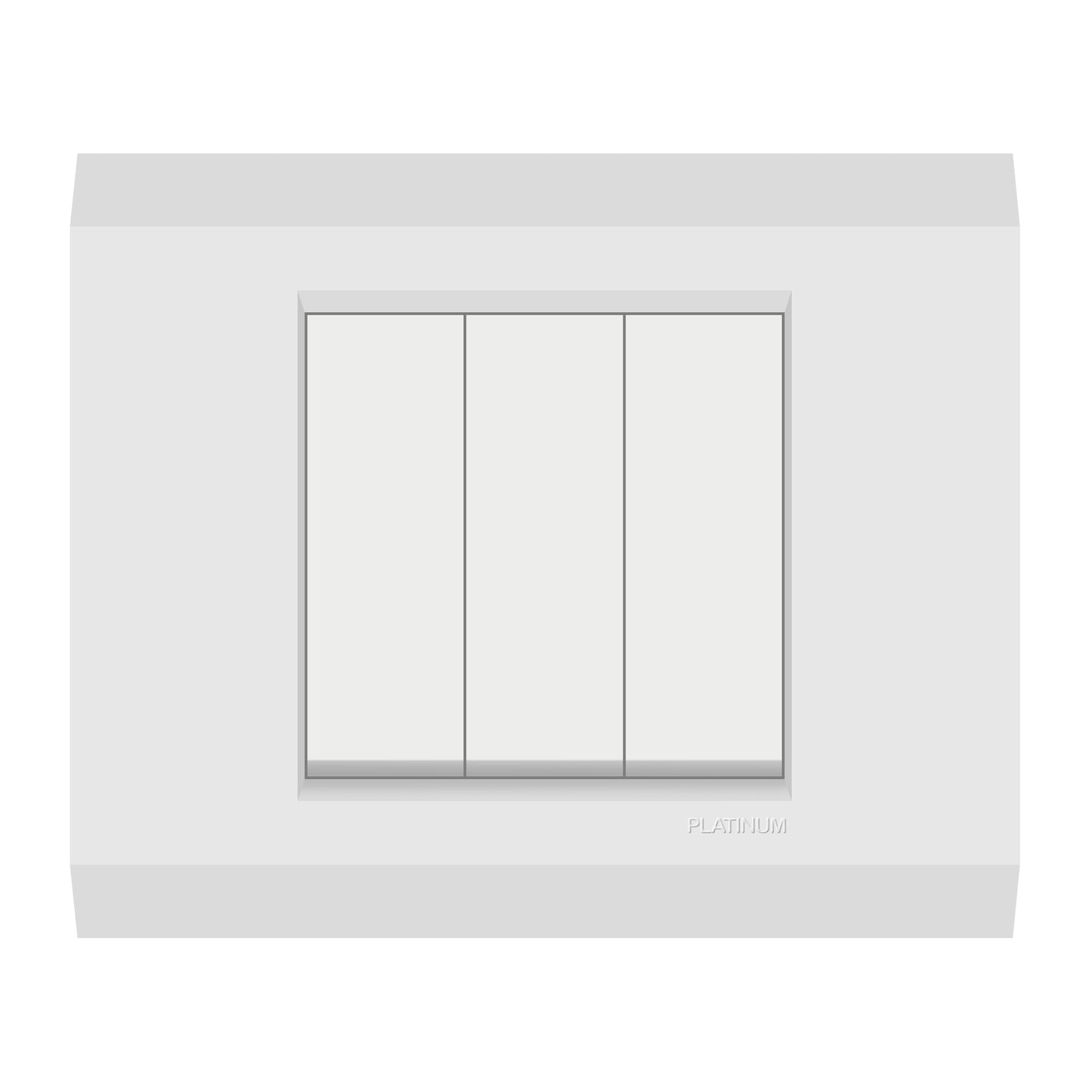 3 Gang 1 Way Switch with Plate (Platinum Electrical Wiring Devices)