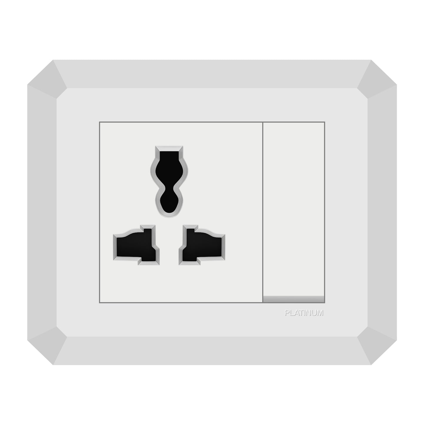 12A 3-pin Universal Switched Socket Outlet (Platinum Electrical Wiring Devices)