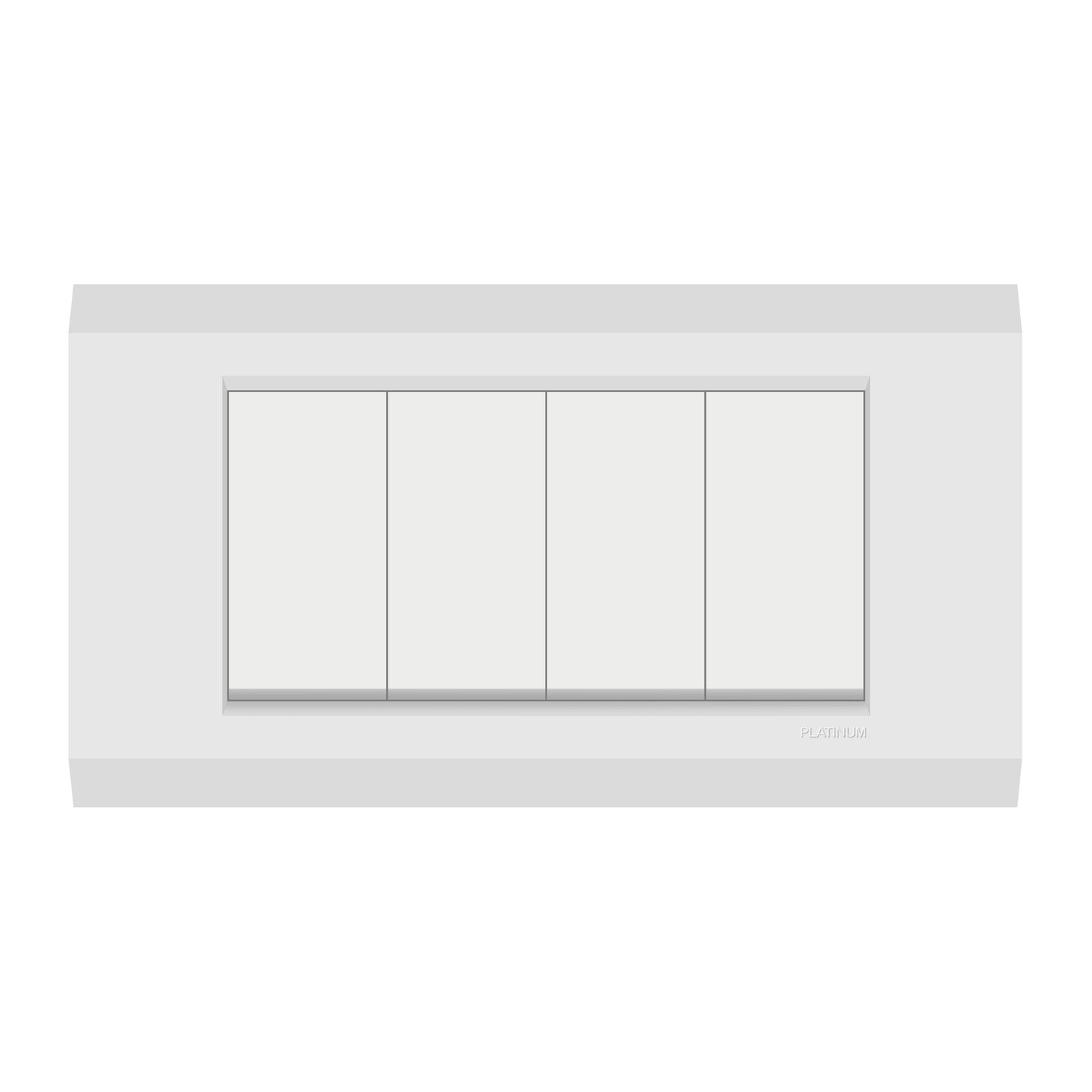 4 Gang 1 Way Switch with Plate (Platinum Electrical Wiring Devices)