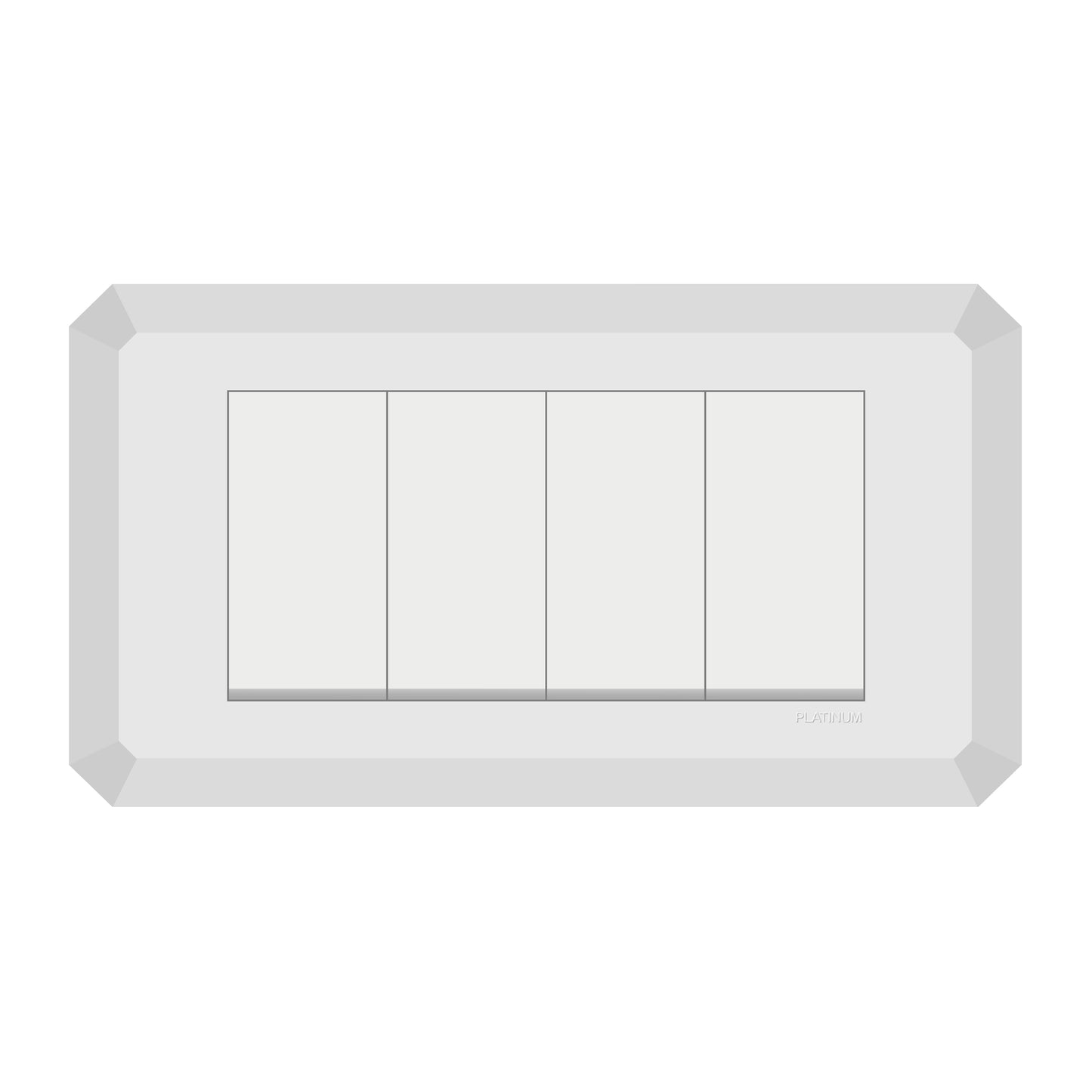 4 Gang 1 Way Switch with Plate (Platinum Electrical Wiring Devices)
