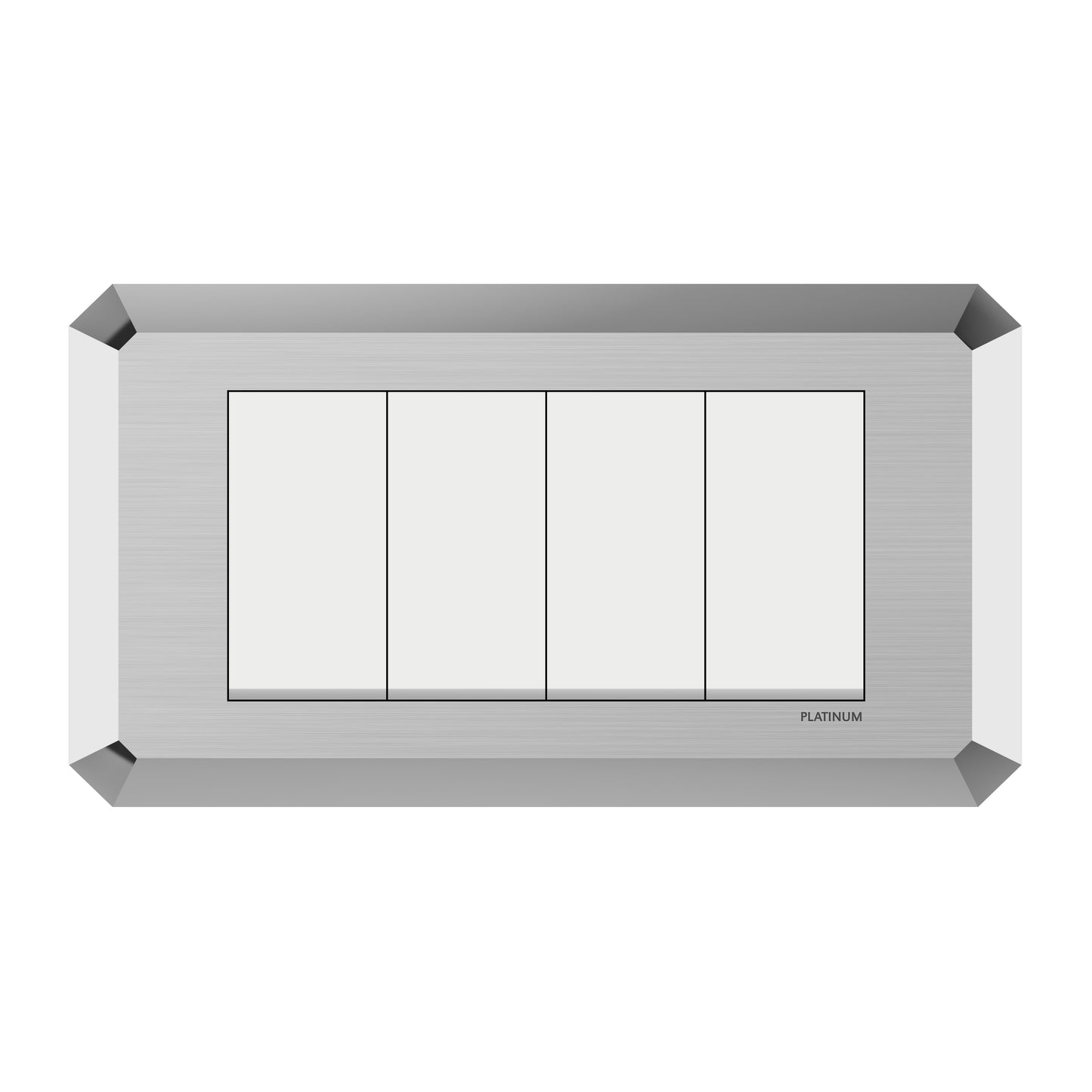 4 Gang 1 Way Switch with Plate (Platinum Electrical Wiring Devices)