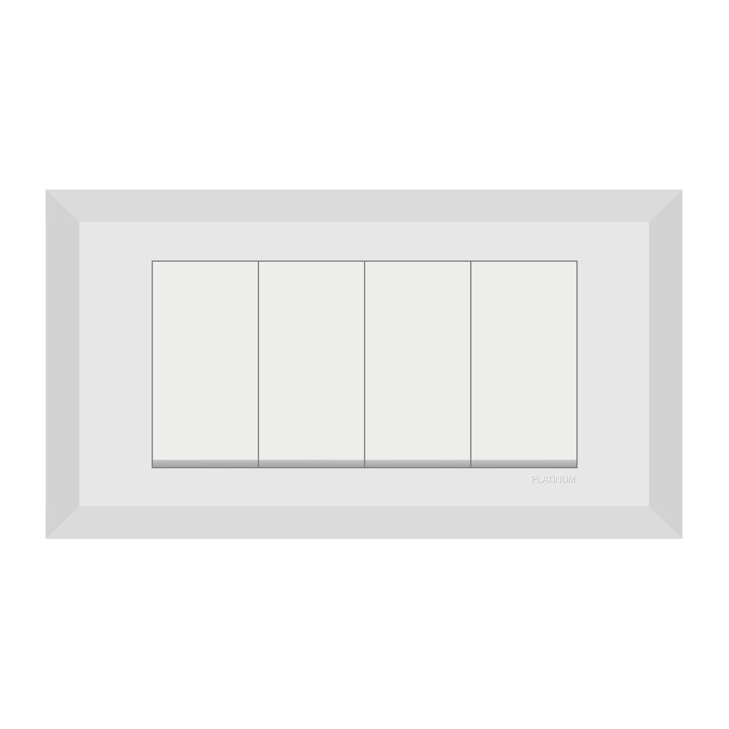 4 Gang 1 Way Switch with Plate (Platinum Electrical Wiring Devices)
