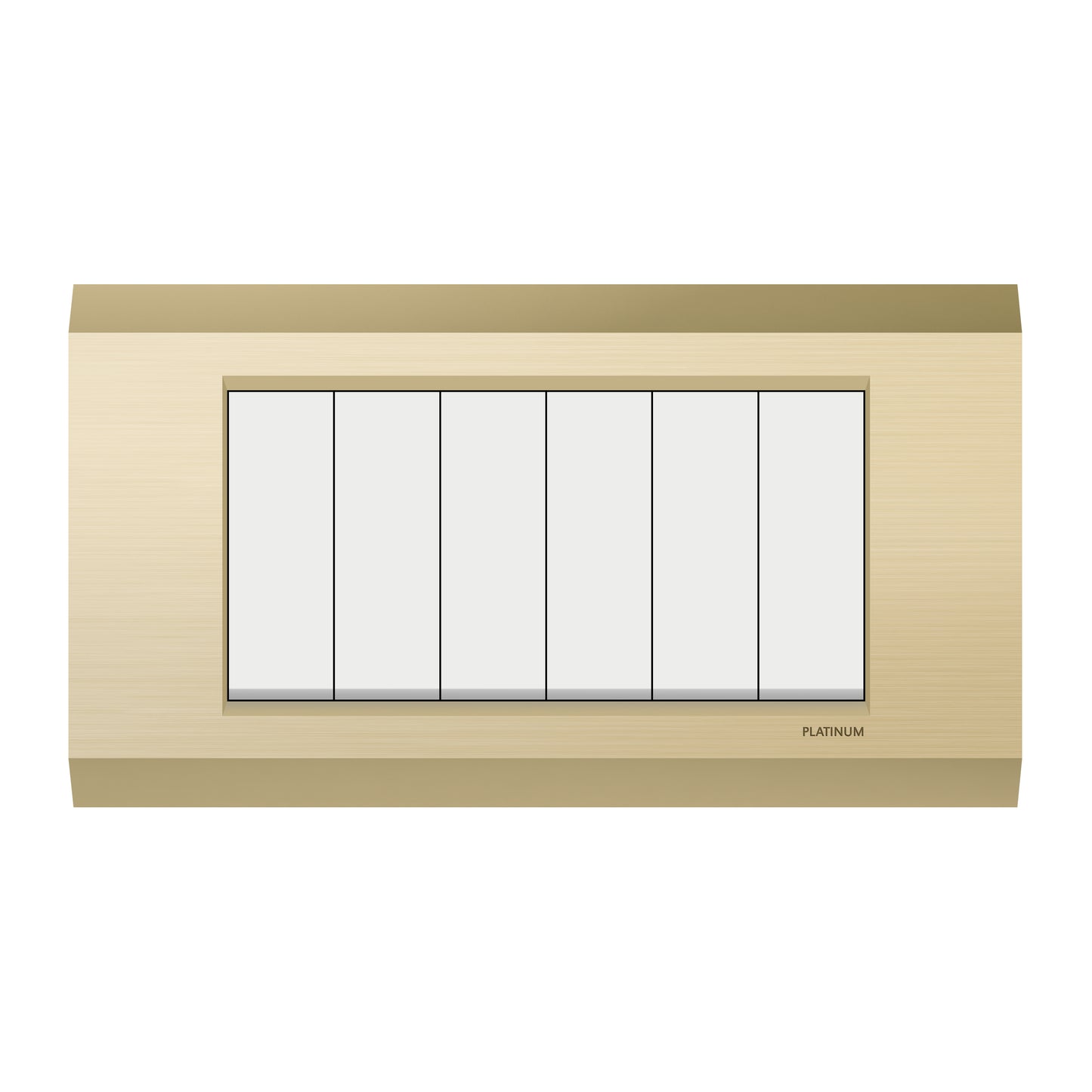 6 Gang 1 Way Switch with Plate (Platinum Electrical Wiring Devices)