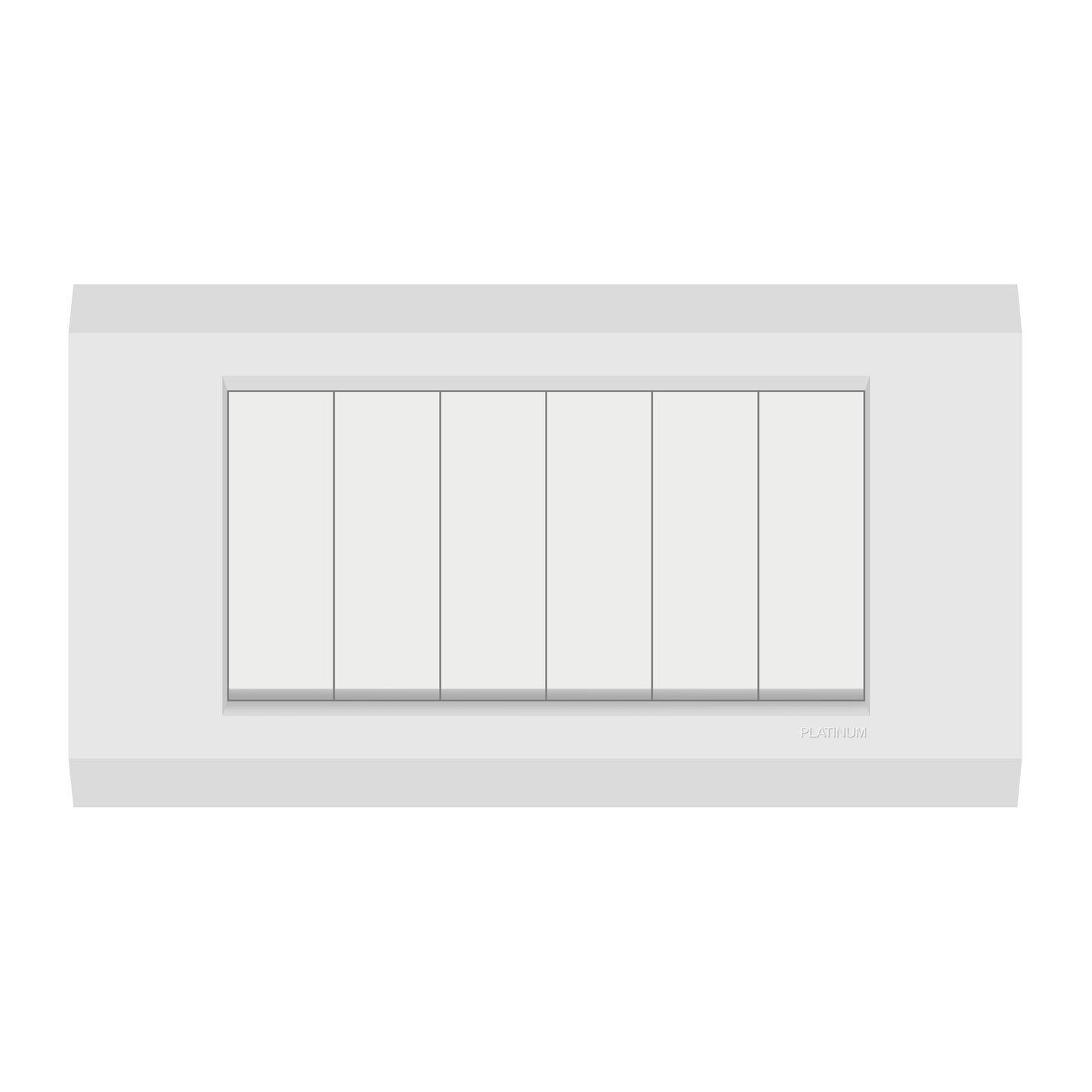 6 Gang 1 Way Switch with Plate (Platinum Electrical Wiring Devices)