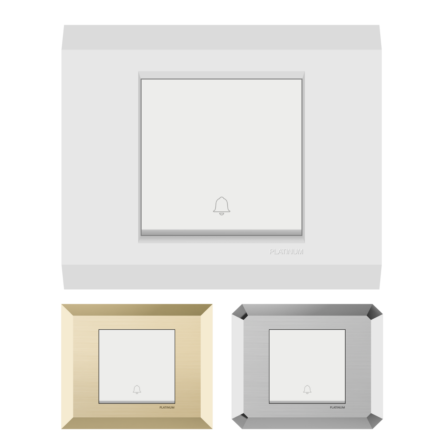 Bell Push with Plate (Platinum Electrical Wiring Devices)