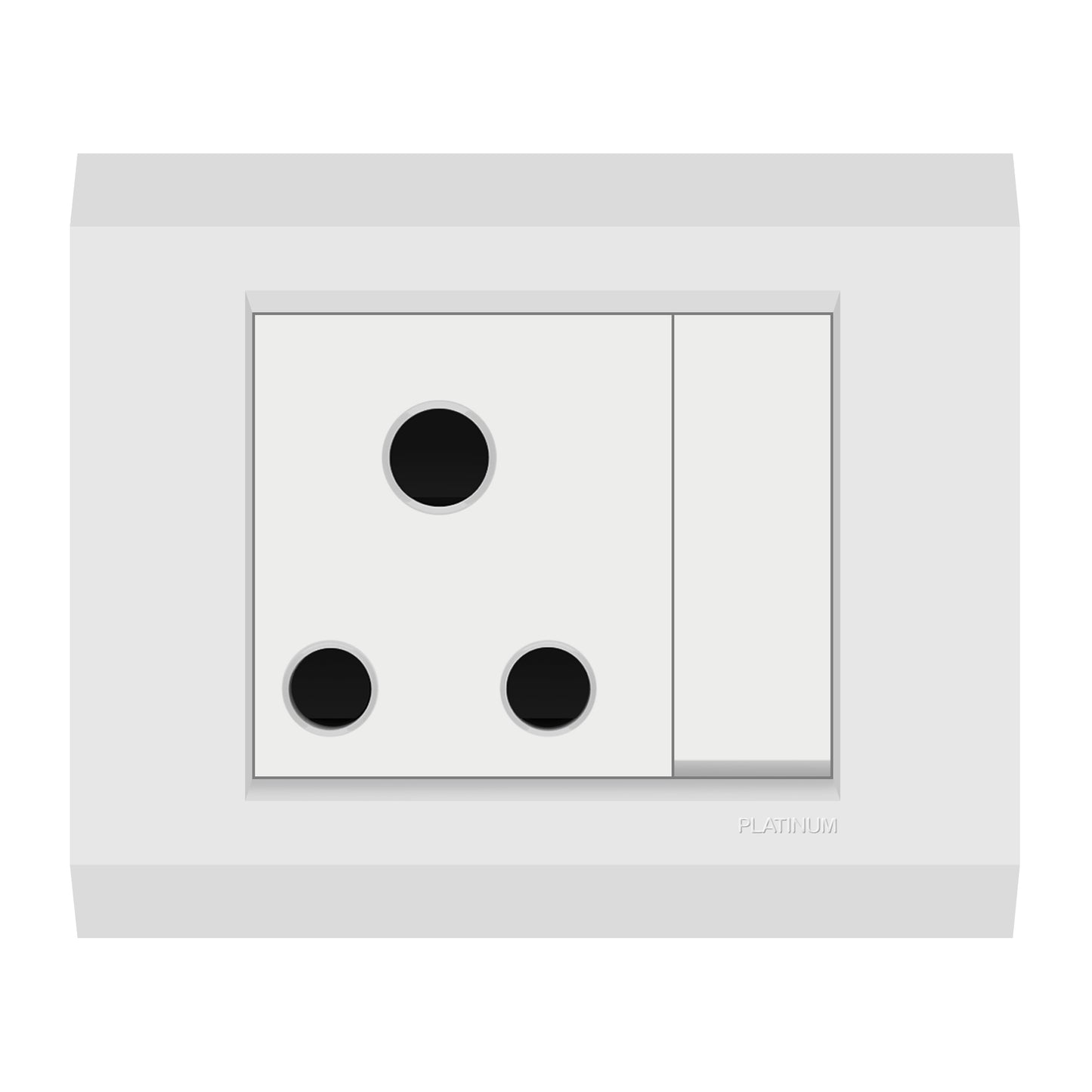 16A 3 pin Round Switched Socket Outlet (Platinum Electrical Wiring Devices)