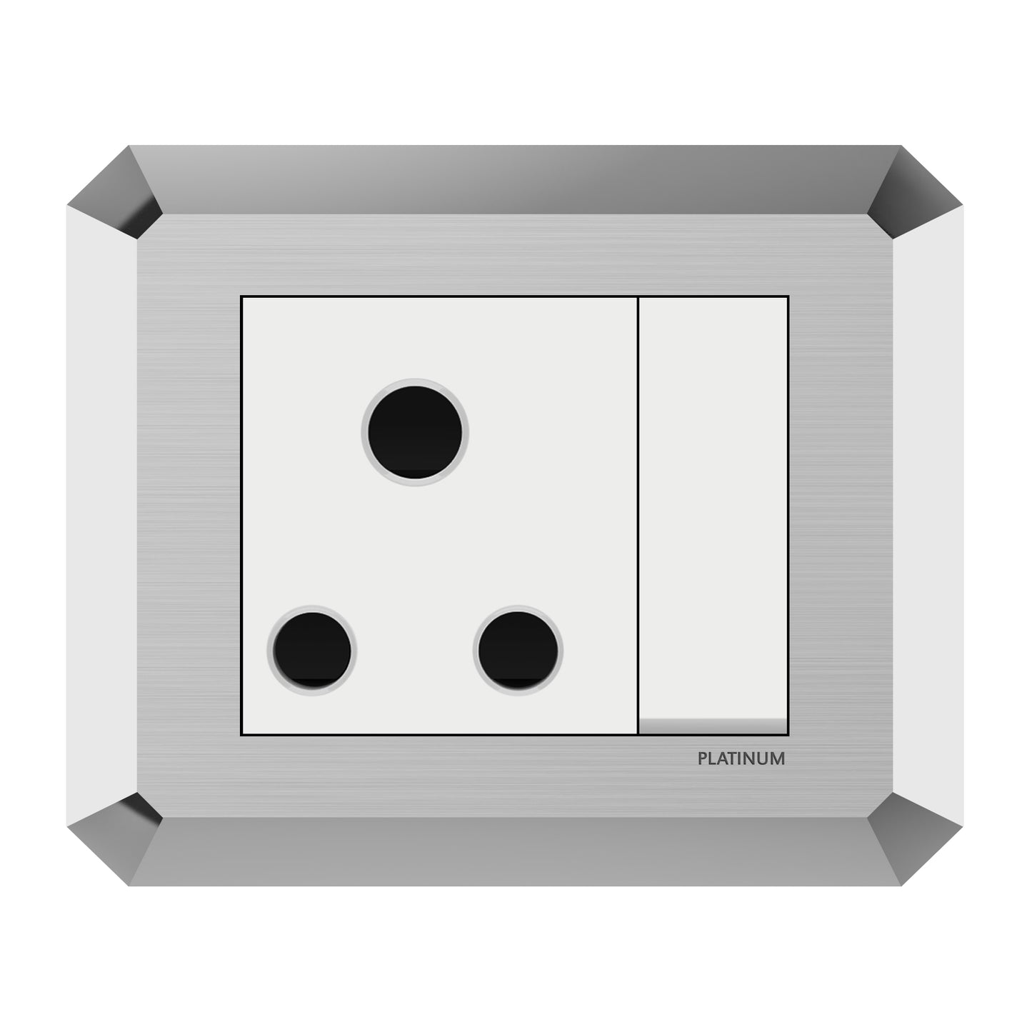 16A 3 pin Round Switched Socket Outlet (Platinum Electrical Wiring Devices)