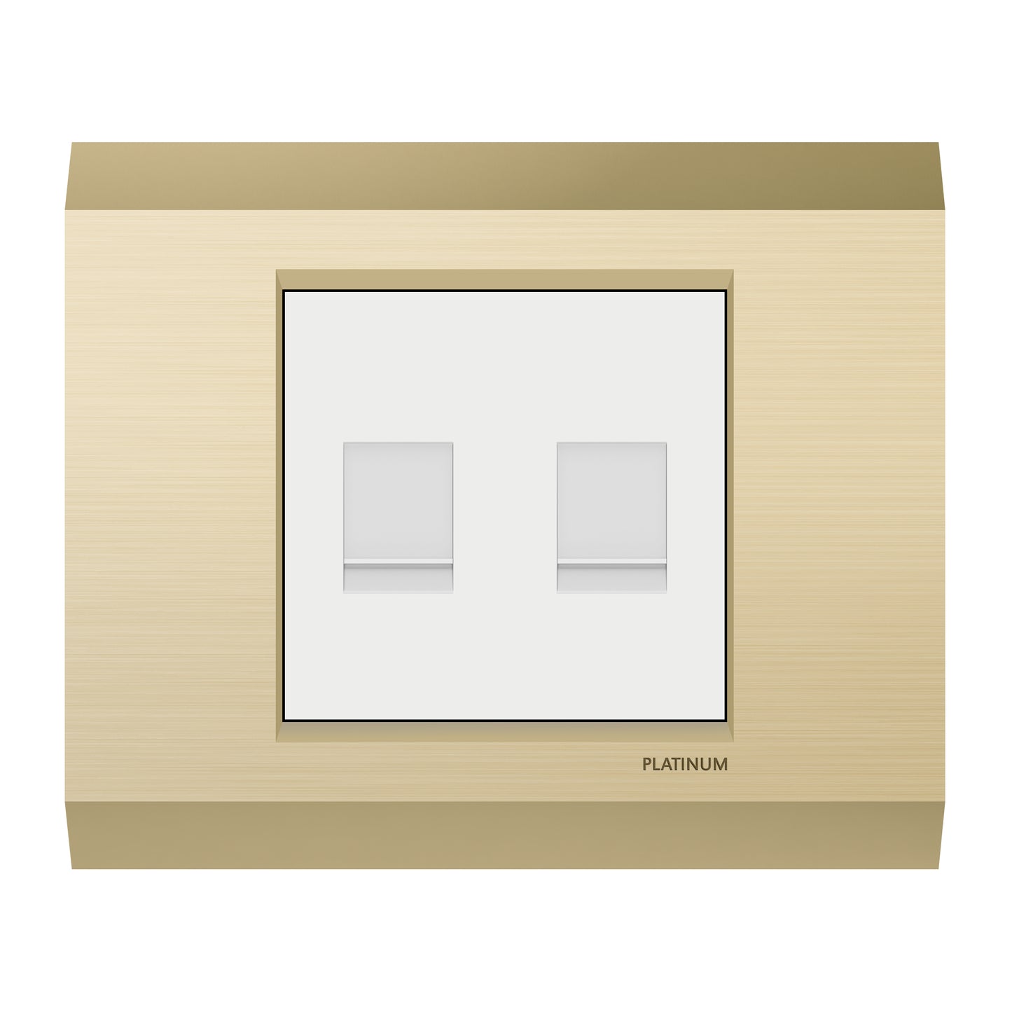 Double Tel Socket Cat3 with Plate (Platinum Electrical Wiring Devices)