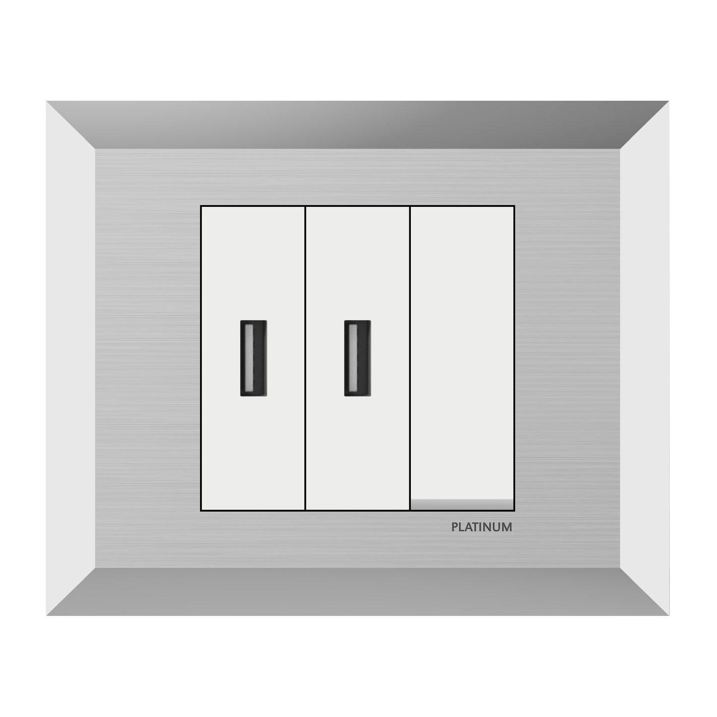 Double USB Socket Phone Charger Power Adapter with Switch and Plate (Platinum Electrical Wiring Devices)