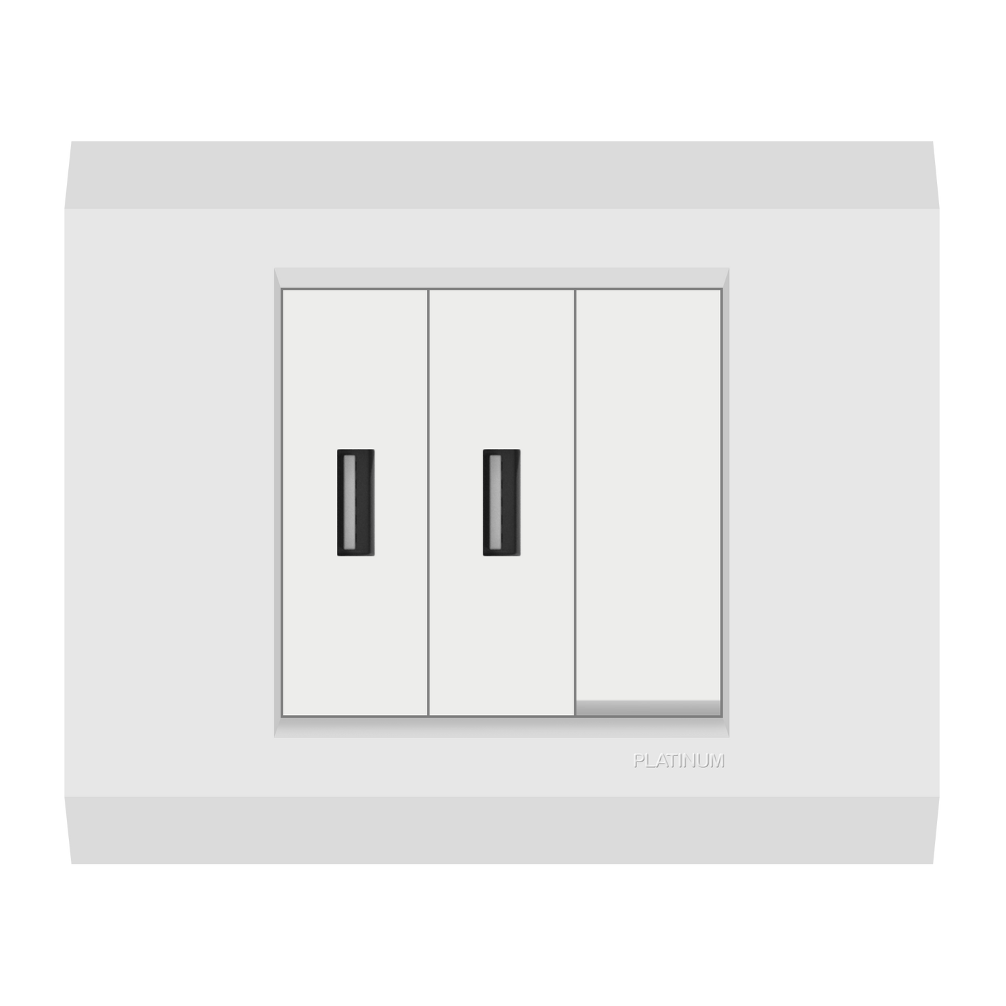 Double USB Socket Phone Charger Power Adapter with Switch and Plate (Platinum Electrical Wiring Devices)