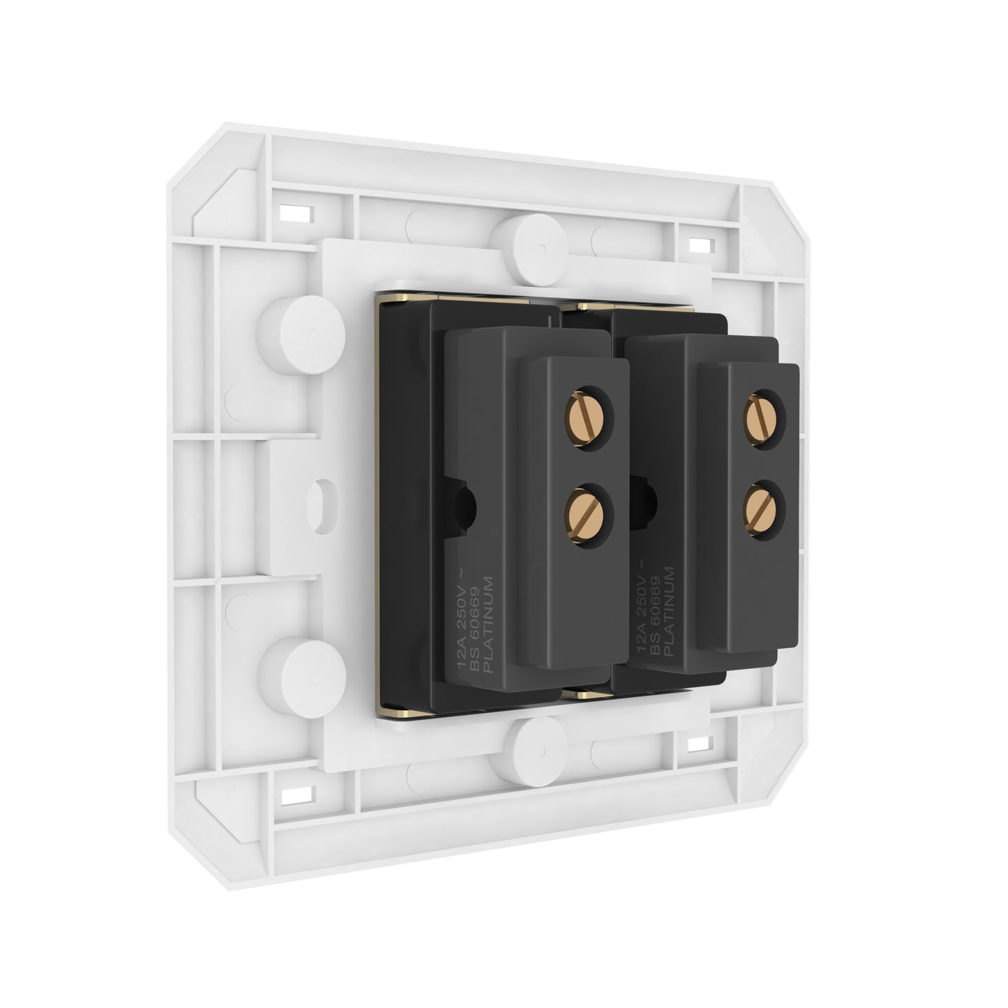 2 Gang 1 Way Switch with Plate (Platinum Electrical Wiring Devices)