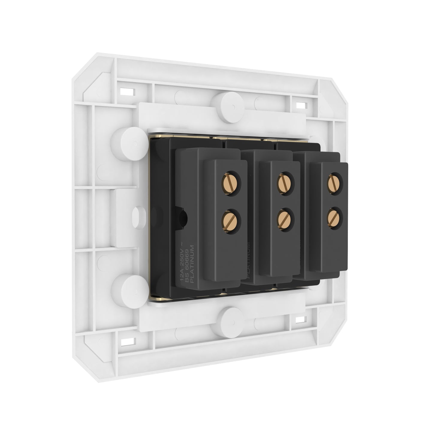 3 Gang 1 Way Switch with Plate (Platinum Electrical Wiring Devices)