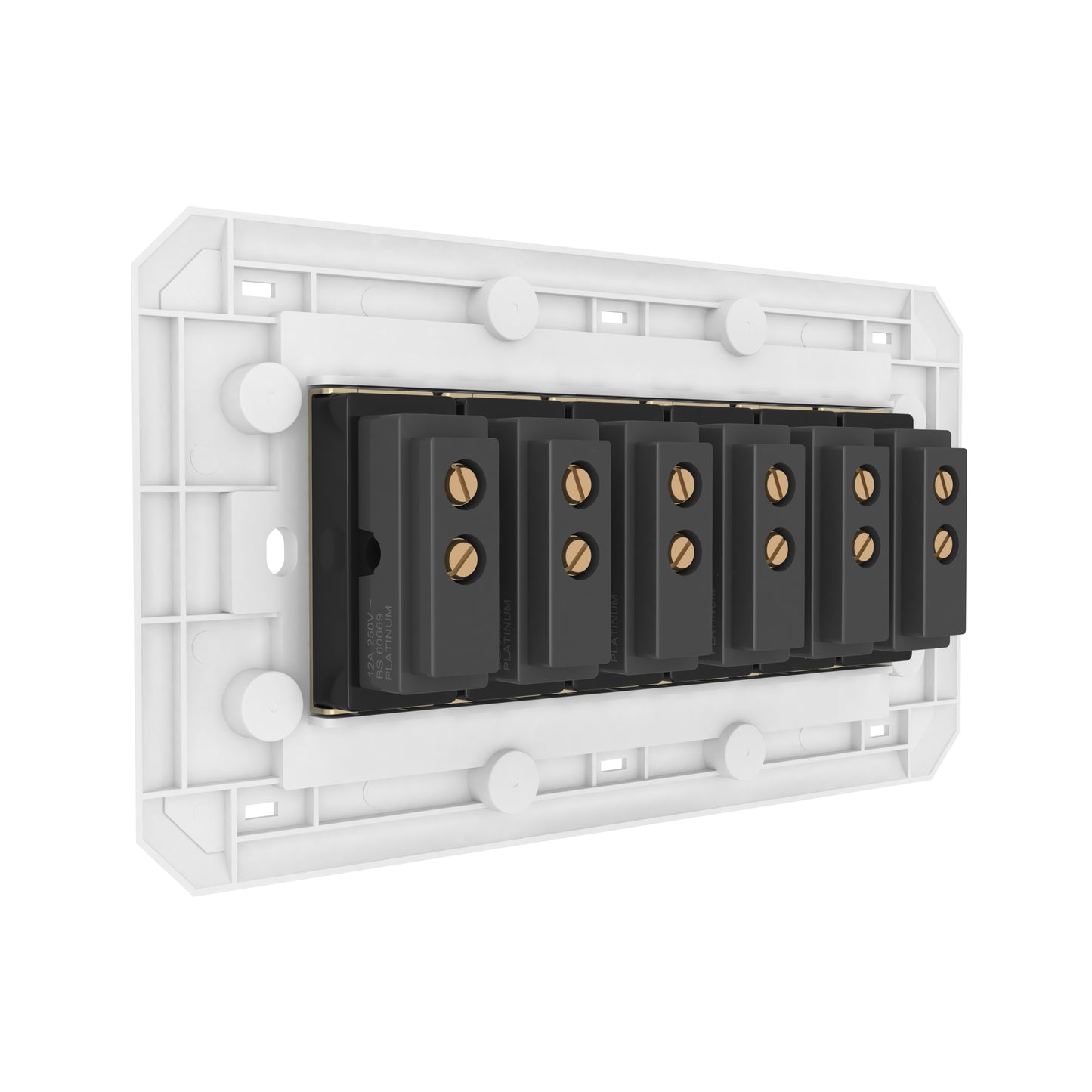 6 Gang 1 Way Switch with Plate (Platinum Electrical Wiring Devices)