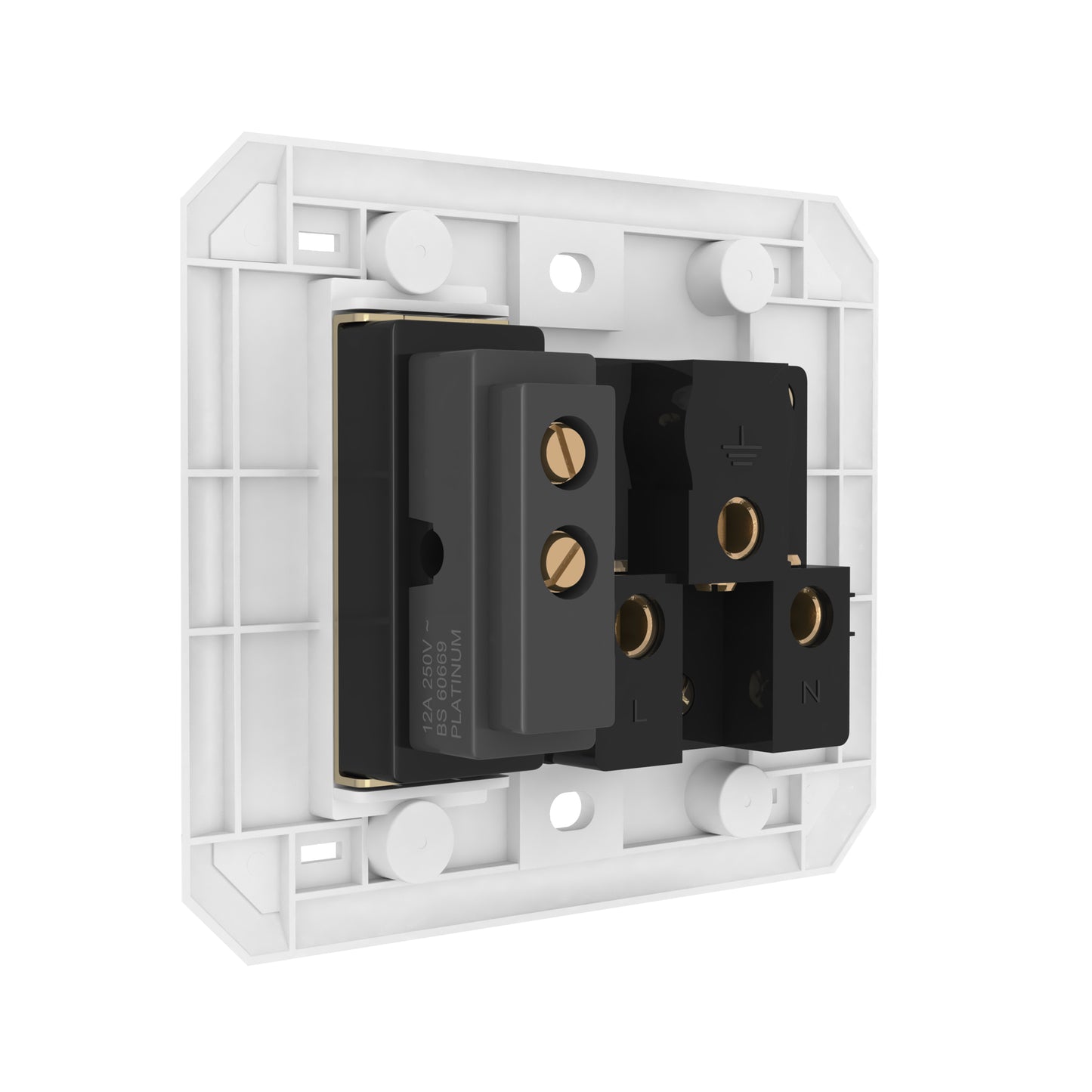 16A 3 pin Round Switched Socket Outlet (Platinum Electrical Wiring Devices)