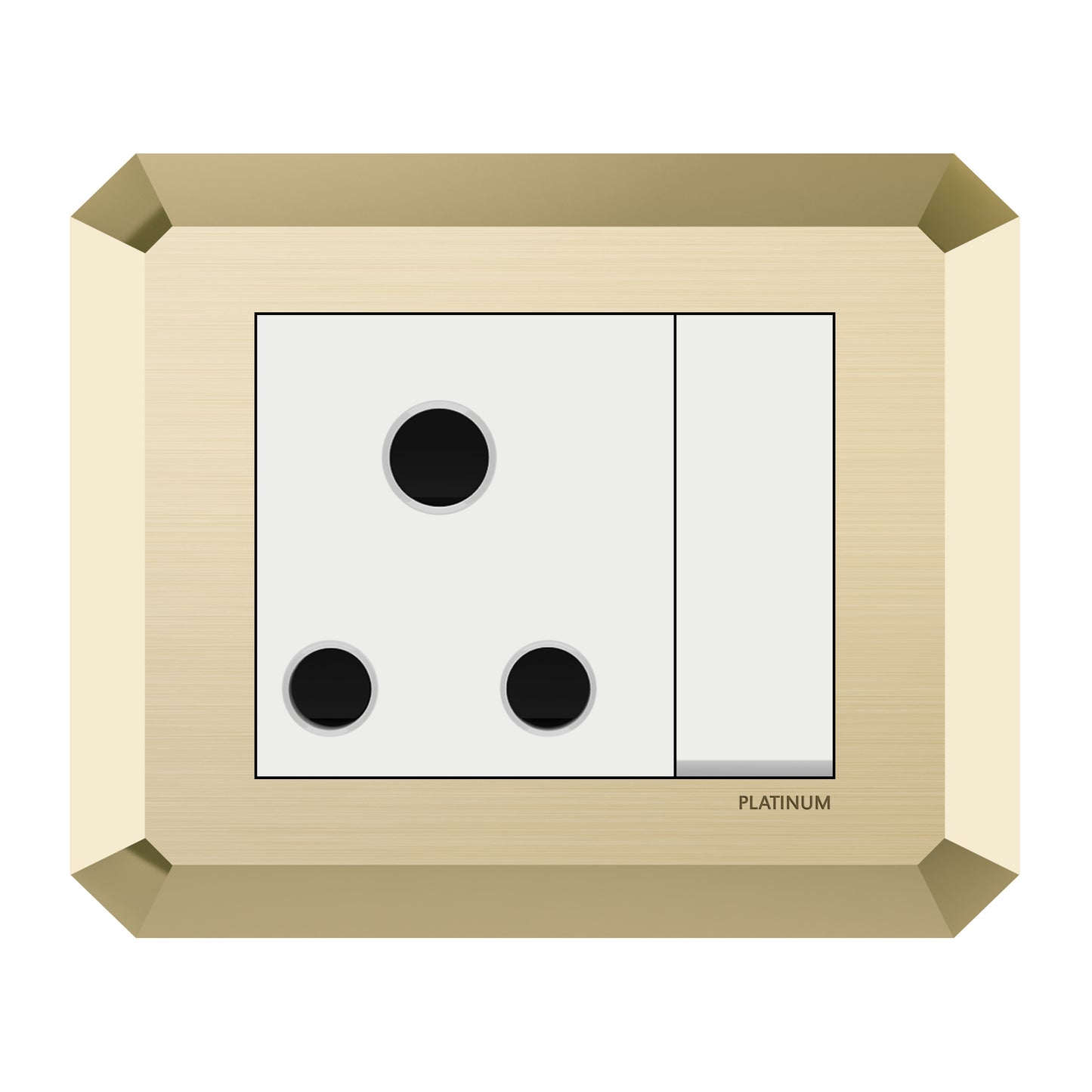 16A 3 pin Round Switched Socket Outlet (Platinum Electrical Wiring Devices)