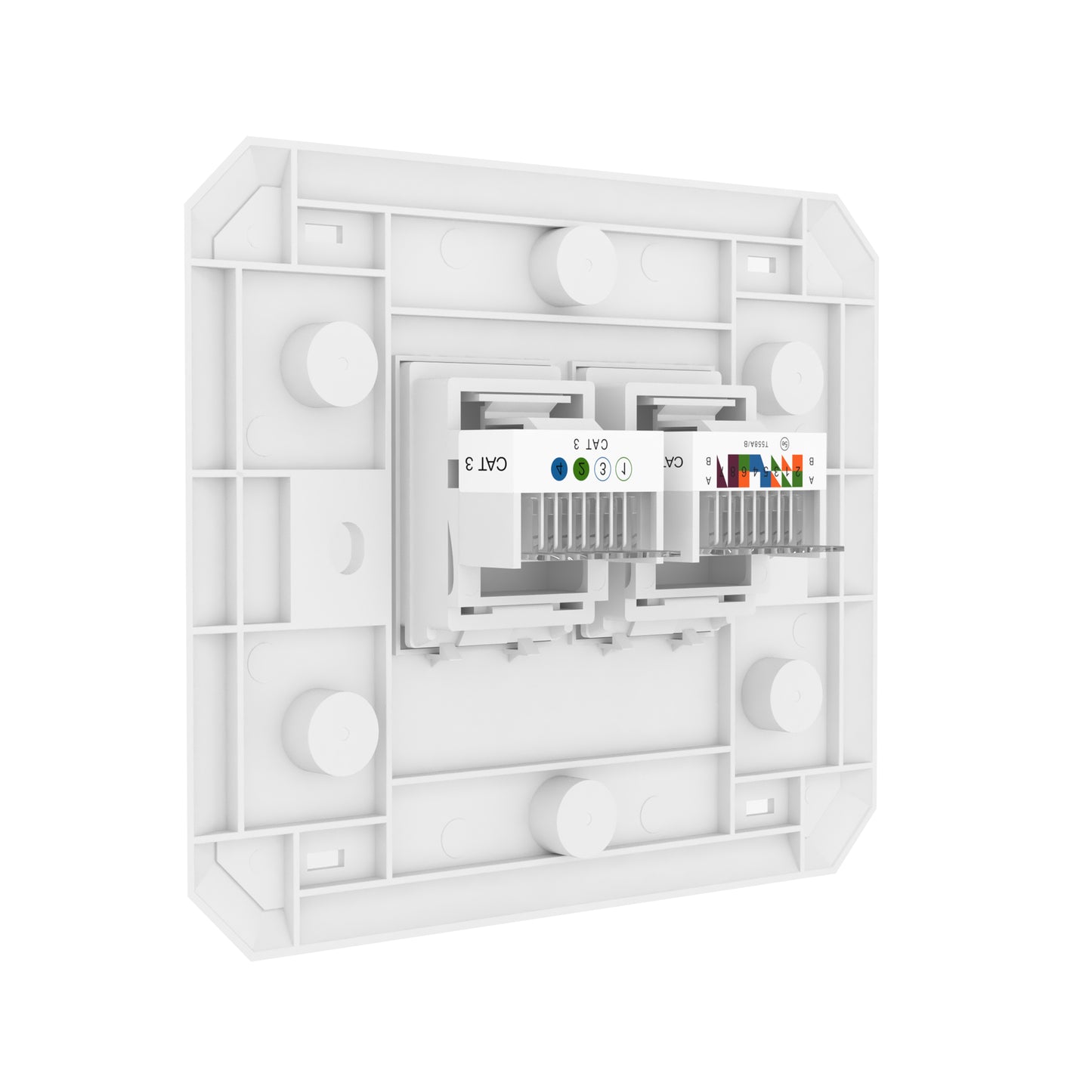 Double Tel Socket Cat3 with Plate (Platinum Electrical Wiring Devices)