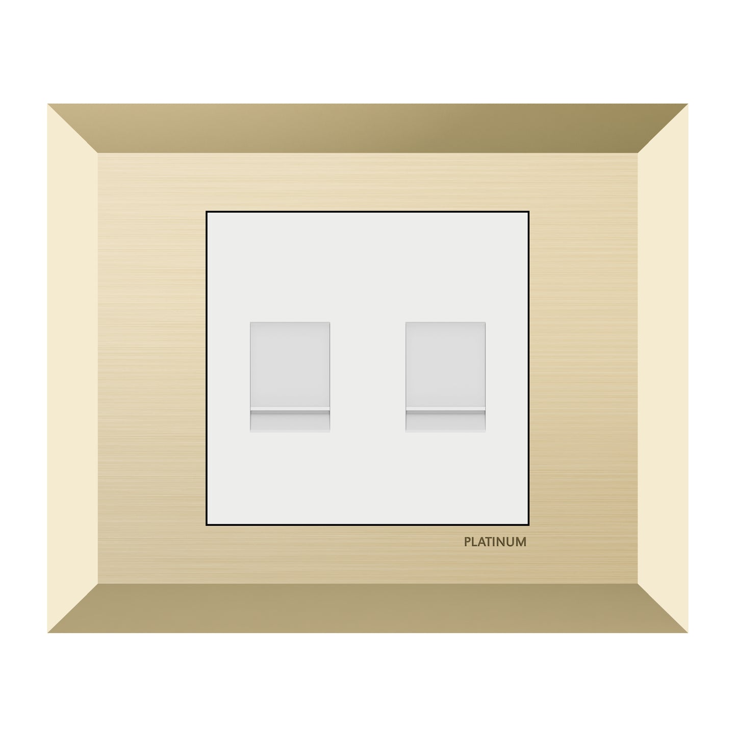 Double Tel Socket Cat3 with Plate (Platinum Electrical Wiring Devices)