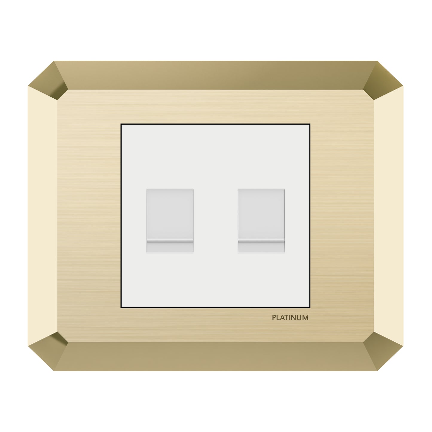 Double Tel Socket Cat3 with Plate (Platinum Electrical Wiring Devices)
